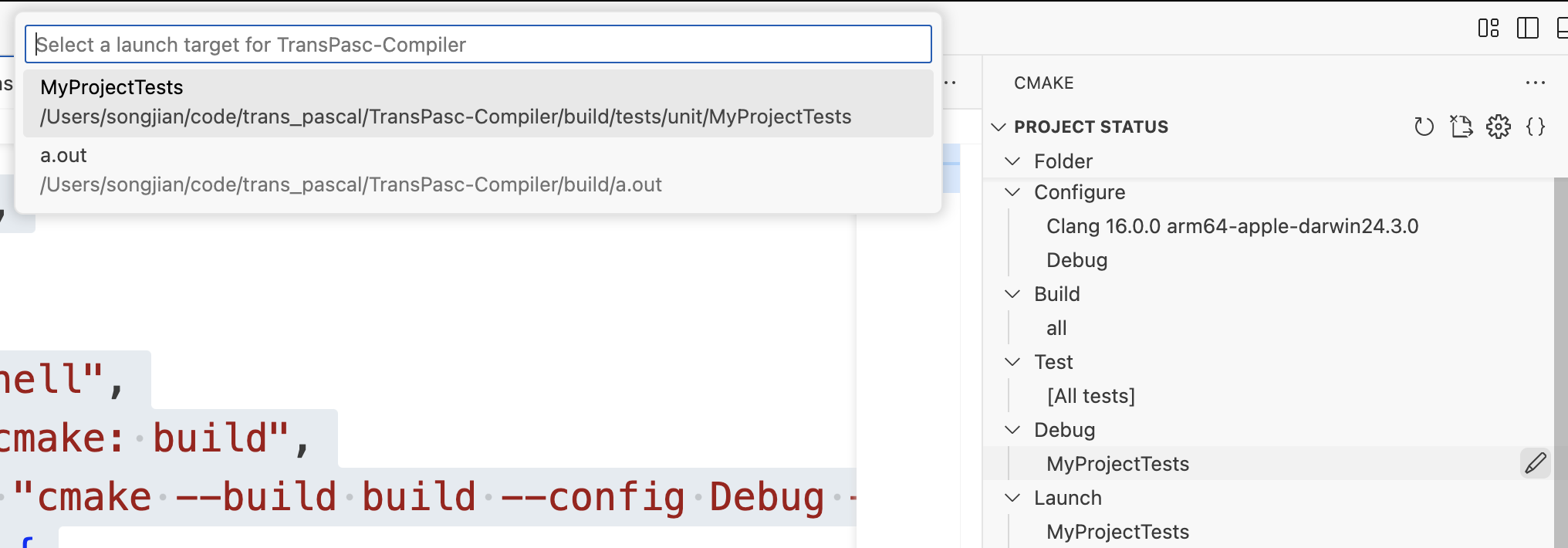 选择 Debug Target